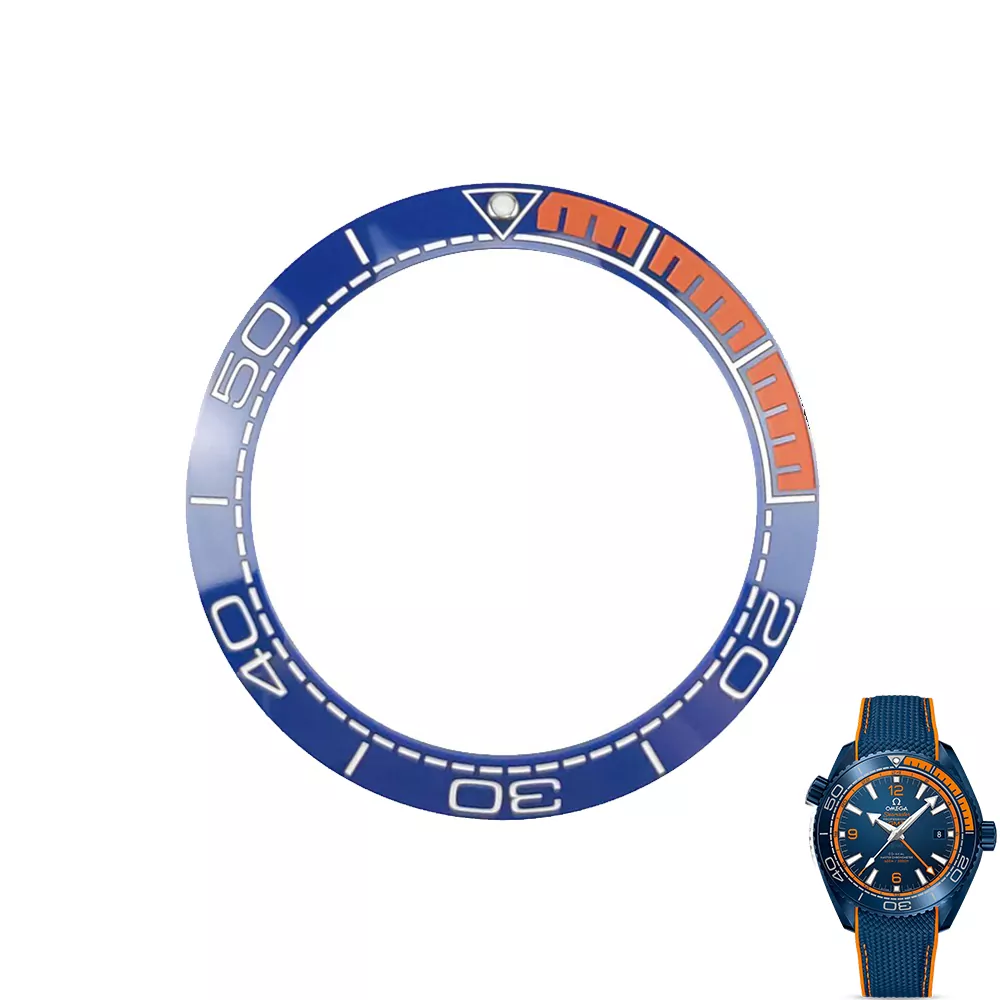 blue-bezel-for-omega-seamaster-gmt-415-327mm-in-ceramic.jpg إطار سيراميك أزرق وبرتقالي لساعة أوميغا Seamaster - الصورة 1